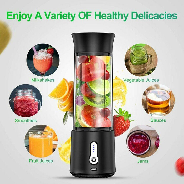 Portable USB Blender, 150W, 6 Blades, 500ml Capacity, Rechargeable Lithium Battery