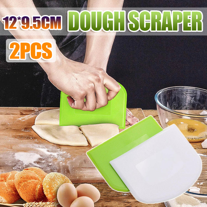 2 Pcs Dough Scrapers Food Grade PE Anti-slip 12x9.5cm