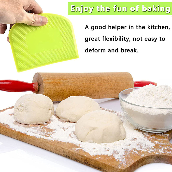 2 Pcs Dough Scrapers Food Grade PE Anti-slip 12x9.5cm