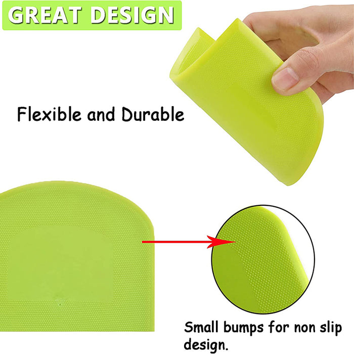 2 Pcs Dough Scrapers Food Grade PE Anti-slip 12x9.5cm
