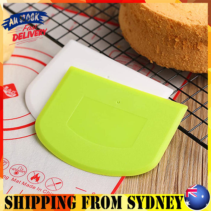 2 Pcs Dough Scrapers Food Grade PE Anti-slip 12x9.5cm