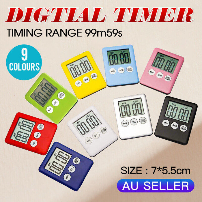 Digital Kitchen Timer 99-Minute Magnetic with Loud Alarm