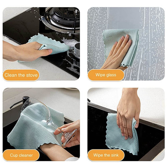 5 Pcs Microfiber Cleaning Cloths Random Colour 25x25/30x40cm