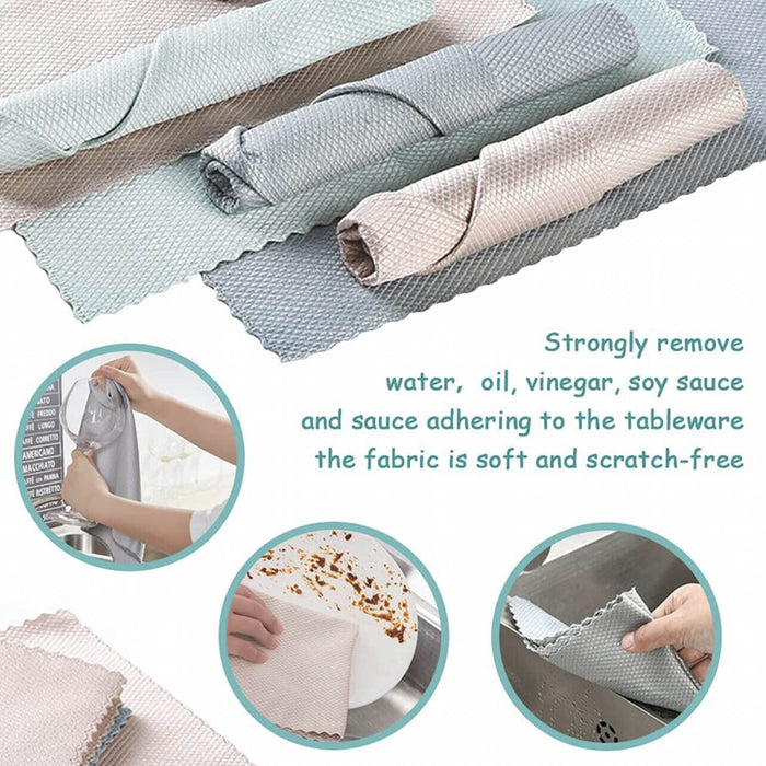 5 Pcs Microfiber Cleaning Cloths Random Colour 25x25/30x40cm