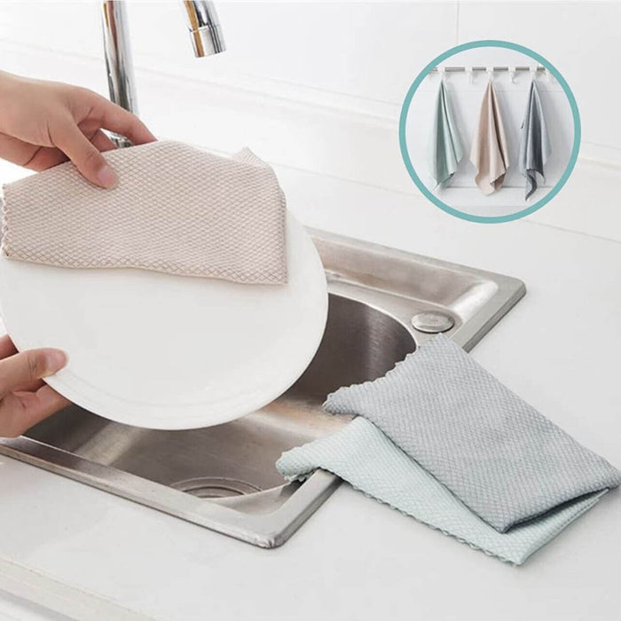 5 Pcs Microfiber Cleaning Cloths Random Colour 25x25/30x40cm