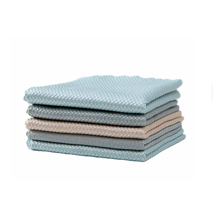 5 Pcs Microfiber Cleaning Cloths Random Colour 25x25/30x40cm