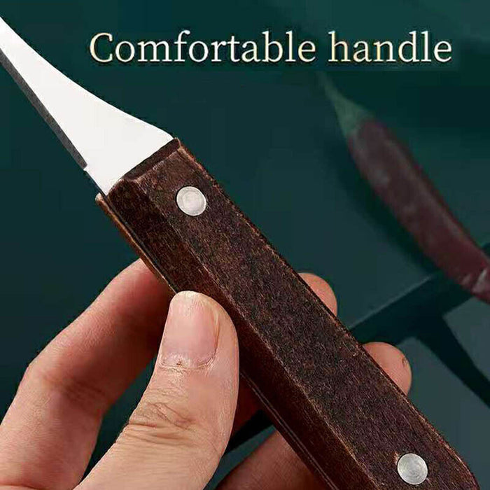 Stainless Steel Shrimp Peeler Tool with Wooden Handle for Seafood