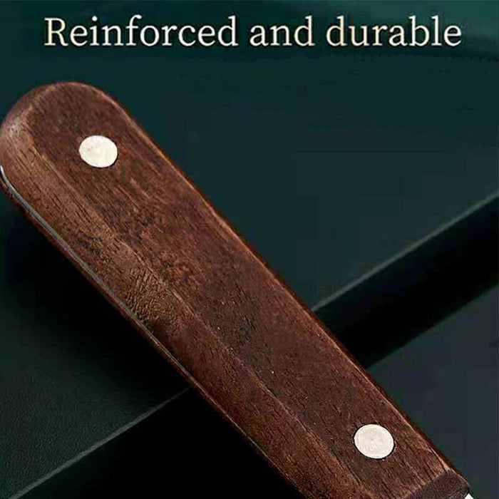 Stainless Steel Shrimp Peeler Tool with Wooden Handle for Seafood