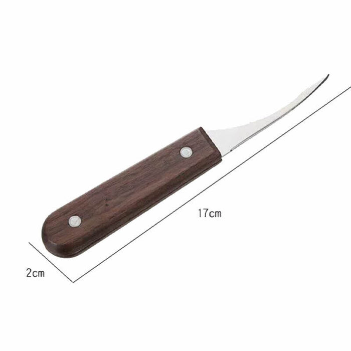 Stainless Steel Shrimp Peeler Tool with Wooden Handle for Seafood