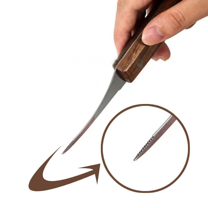 Stainless Steel Shrimp Peeler Tool with Wooden Handle for Seafood