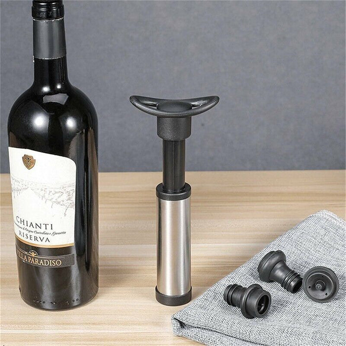 5Pcs Wine Vacuum Stopper Set with Pump ABS Silicone Zinc Alloy
