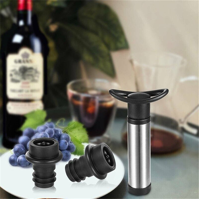 5Pcs Wine Vacuum Stopper Set with Pump ABS Silicone Zinc Alloy