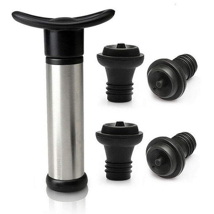 5Pcs Wine Vacuum Stopper Set with Pump ABS Silicone Zinc Alloy