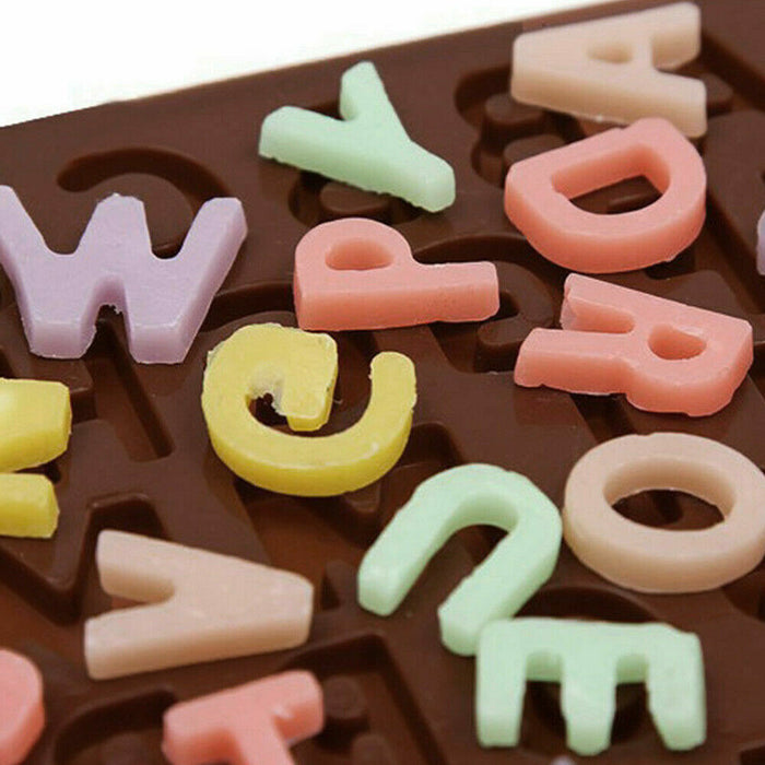 Silicone Alphabet & Number Casting Jewelry Mold Brown