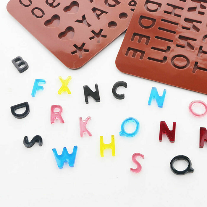 Silicone Alphabet & Number Casting Jewelry Mold Brown