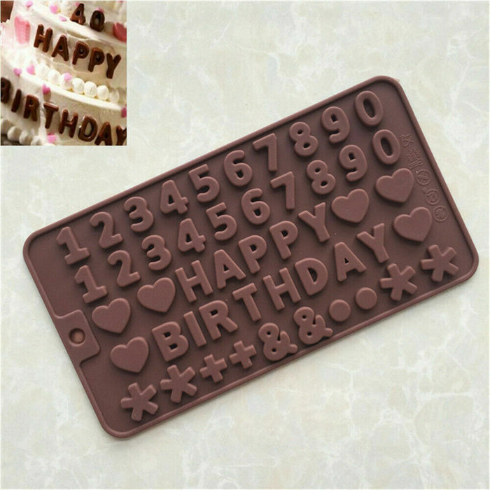 Silicone Alphabet & Number Casting Jewelry Mold Brown