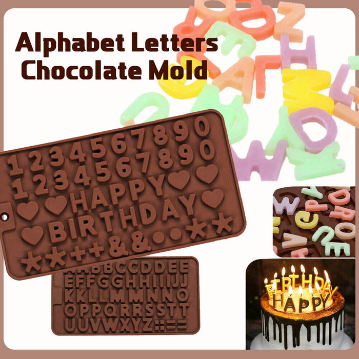 Silicone Alphabet & Number Casting Jewelry Mold Brown