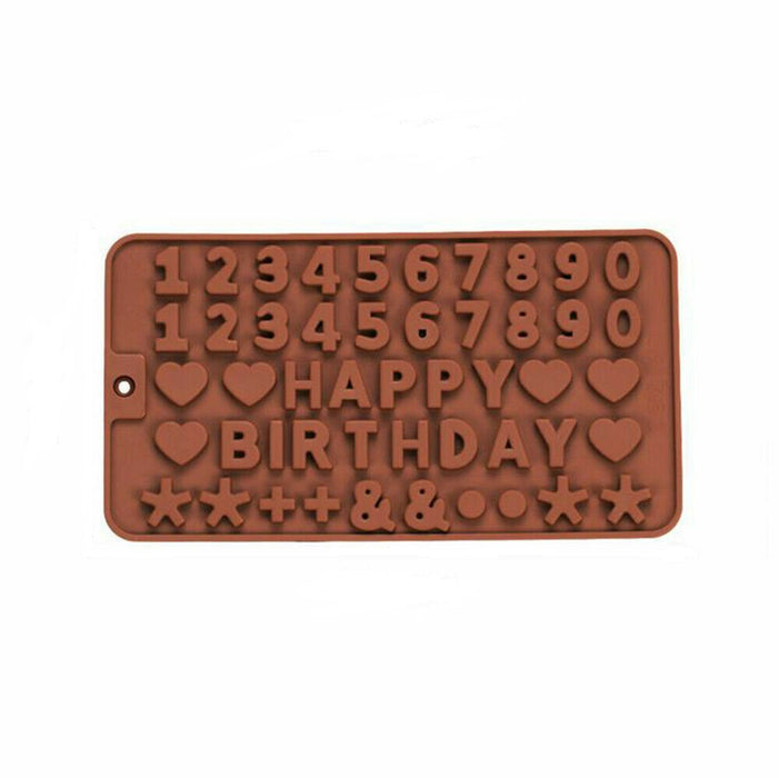 Silicone Alphabet & Number Casting Jewelry Mold Brown