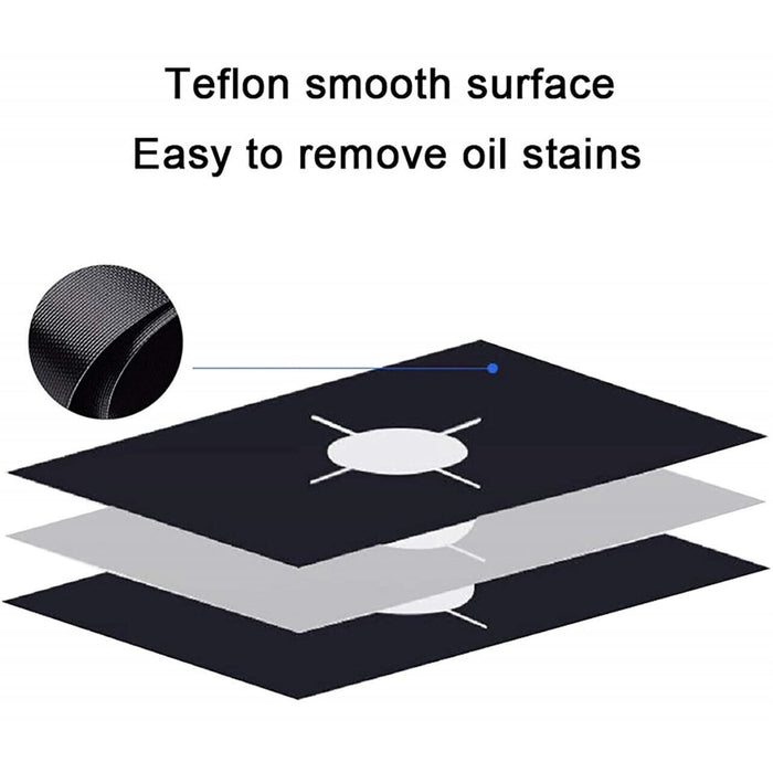4 Pcs Gas Hob Protector Liners 270×270 mm Non-Stick