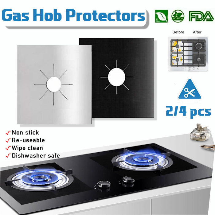 4 Pcs Gas Hob Protector Liners 270×270 mm Non-Stick