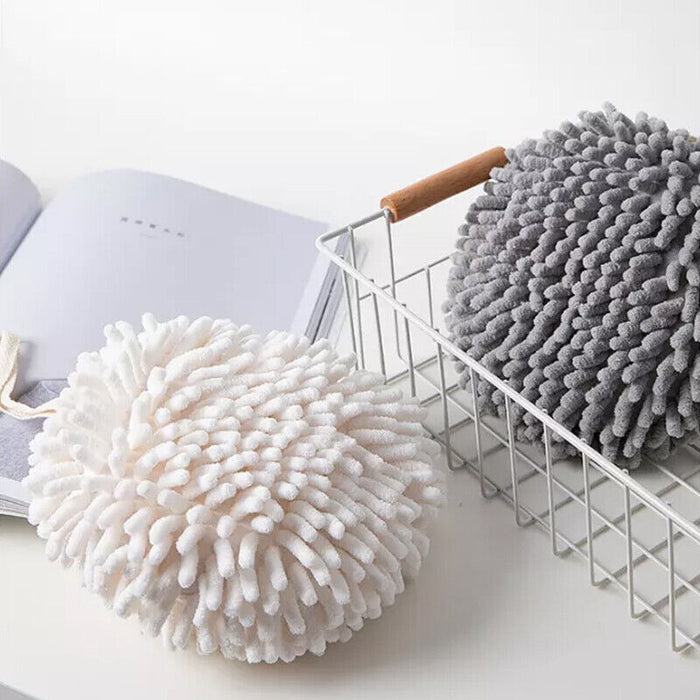 Plush Hand Drying Towel, Absorbent Kitchen Towel, Wall-Mounted with Hanging Rope