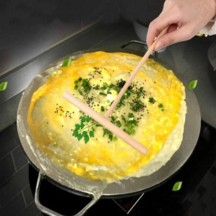 Wooden Crepe Maker Spreader, T-Shape Pancake Batter Spreader, 1/2PCS