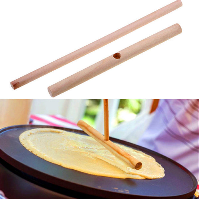 Wooden Crepe Maker Spreader, T-Shape Pancake Batter Spreader, 1/2PCS