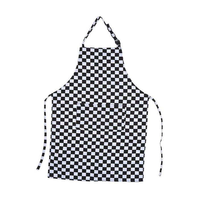 Black White Plaid Apron with Pocket, 2pcs
