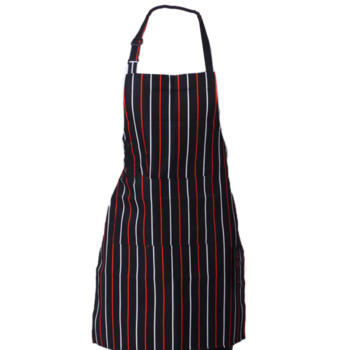 Black-White-Red stripes Apron with Pocket, 2pcs