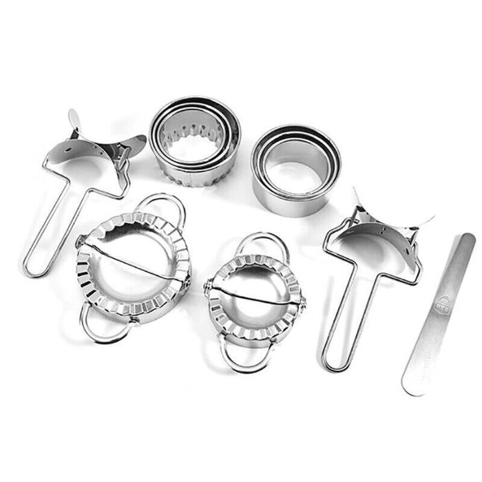 10PCS Stainless Steel Dumpling Maker Set with Roller Knife and Moulds