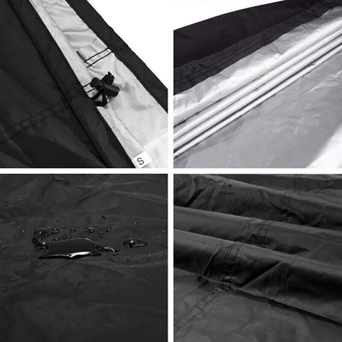 BBQ Grill Cover All-Weather Oxford Cloth Black with Locking Rope