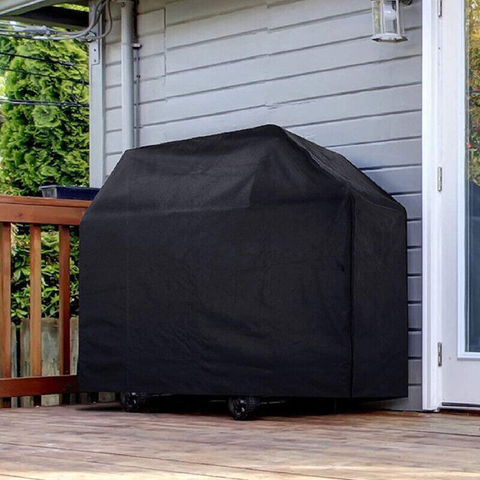 BBQ Grill Cover All-Weather Oxford Cloth Black with Locking Rope