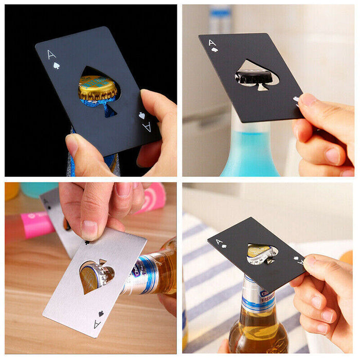 Ace of Spades Credit Card Bottle Opener Stainless Steel