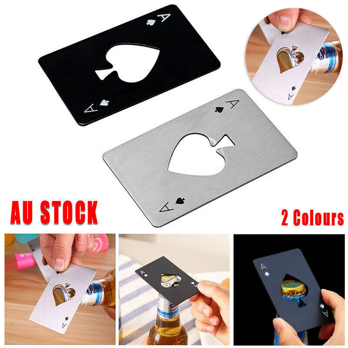 Ace of Spades Credit Card Bottle Opener Stainless Steel