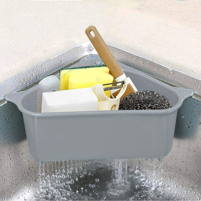 Triangle Sink Storage Drain Basket With Suction Cup PP
