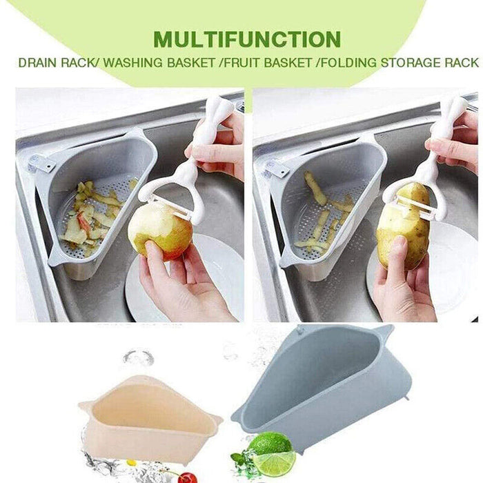 Triangle Sink Storage Drain Basket With Suction Cup PP