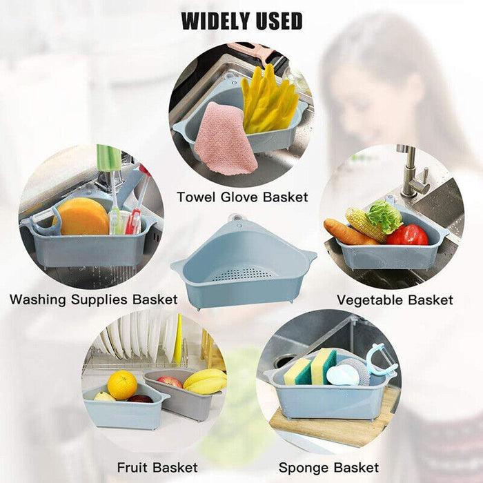 Triangle Sink Storage Drain Basket With Suction Cup PP