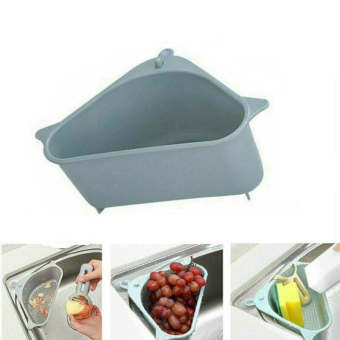 Triangle Sink Storage Drain Basket With Suction Cup PP