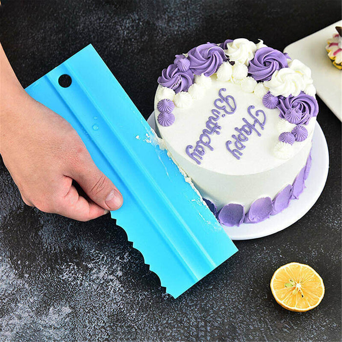 4 Pcs Cake Scrapers Icing Smoother Comb Tools Plastic