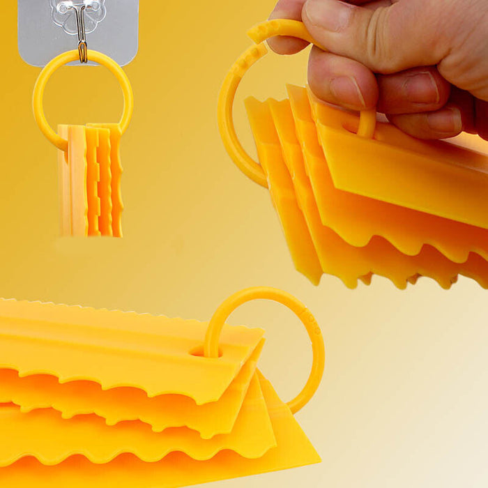 4 Pcs Cake Scrapers Icing Smoother Comb Tools Plastic