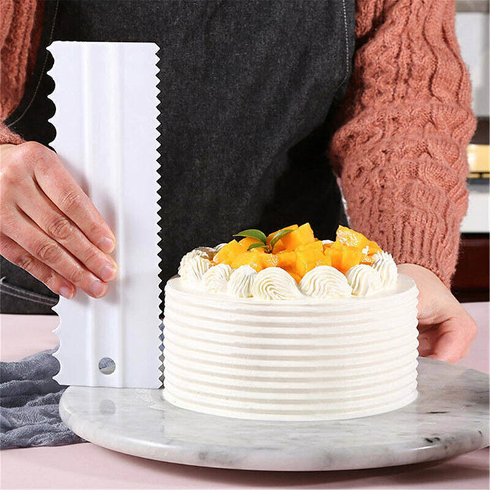 4 Pcs Cake Scrapers Icing Smoother Comb Tools Plastic