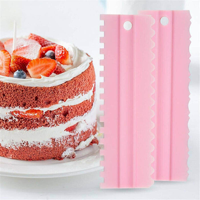 4 Pcs Cake Scrapers Icing Smoother Comb Tools Plastic