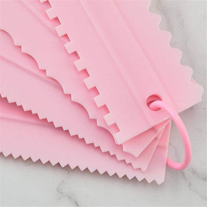 4 Pcs Cake Scrapers Icing Smoother Comb Tools Plastic