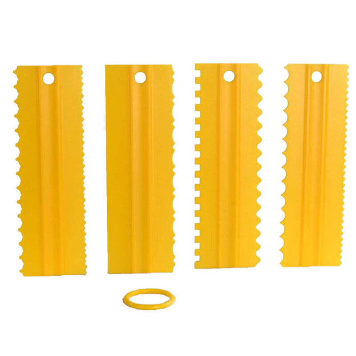 4 Pcs Cake Scrapers Icing Smoother Comb Tools Plastic