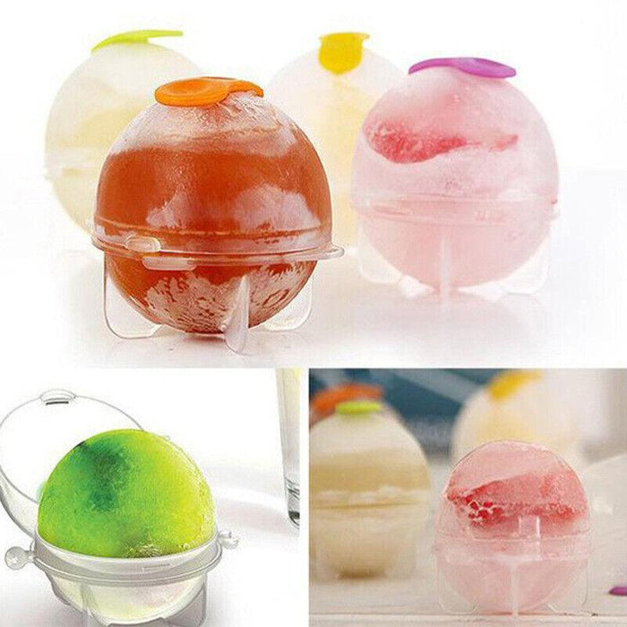 4 Pcs Ice Ball Maker Mould with Silicone Cover Plastic 5.5 x 6cm