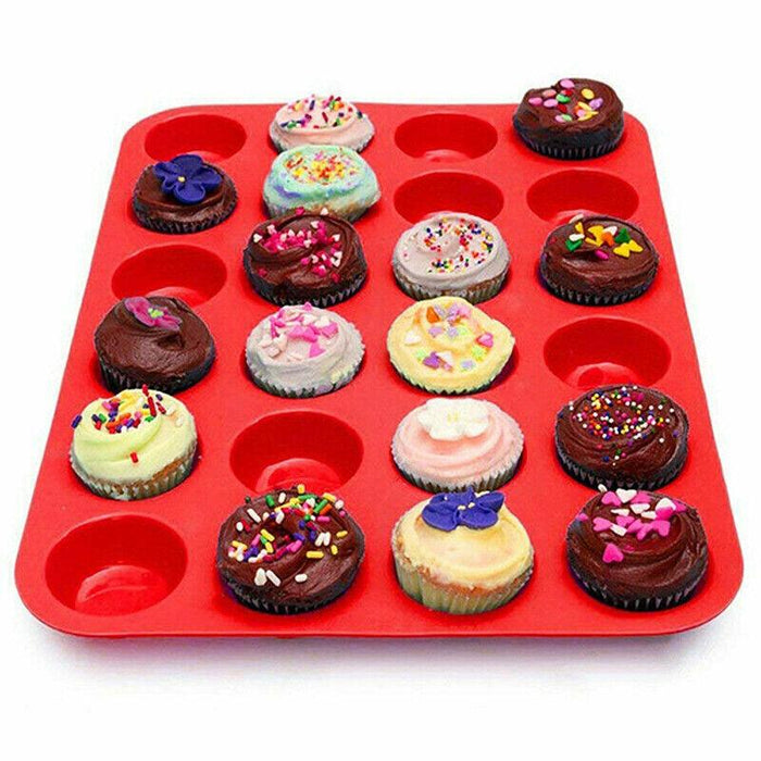24 Cavity Silicone Baking Mold Mini Cupcake Muffin Tray