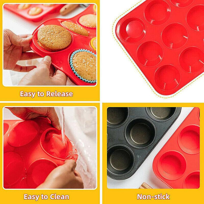 24 Cavity Silicone Baking Mold Mini Cupcake Muffin Tray