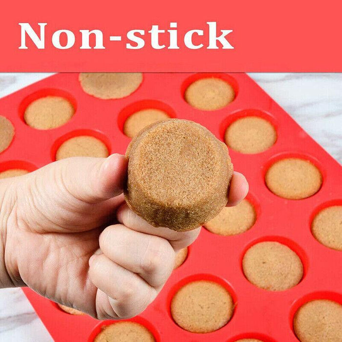 24 Cavity Silicone Baking Mold Mini Cupcake Muffin Tray