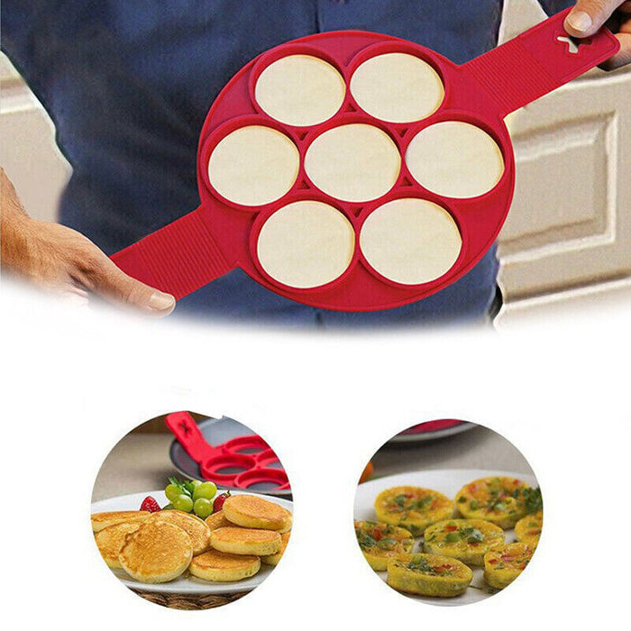 Nonstick Silicone Pancake Ring Maker Red 385 mm Anti-Hot