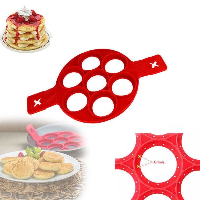 Nonstick Silicone Pancake Ring Maker Red 385 mm Anti-Hot